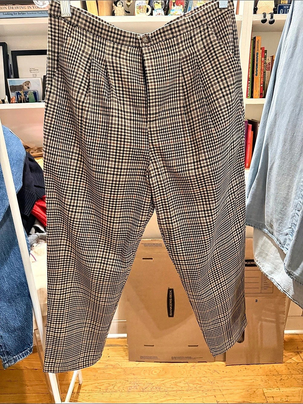 Urban Renewal Plaid Trousers in Brown & Black Size Medium
